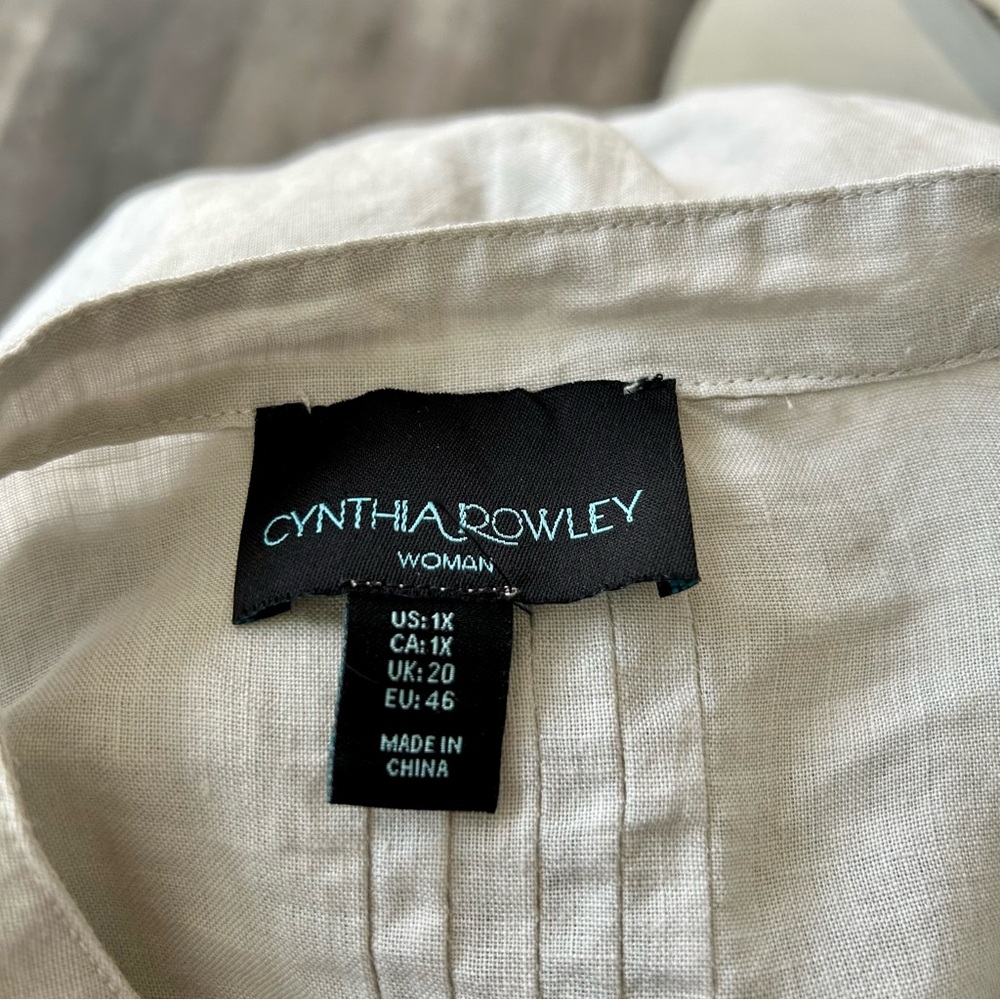 Cynthia Rowley Ladies Linen Top - Size 1X - Picture 4 of 7